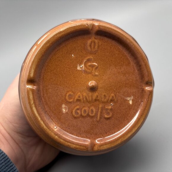 Beauceware Canada Brown Drip Stoneware Jar Vintage Ceramic Pot with Lid - Picture 6 of 6